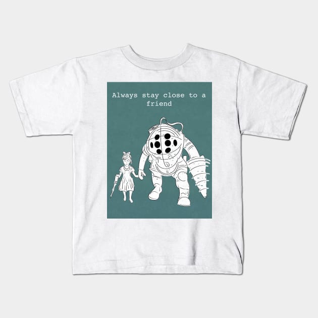 Stay Close to a Friend Kids T-Shirt by zody